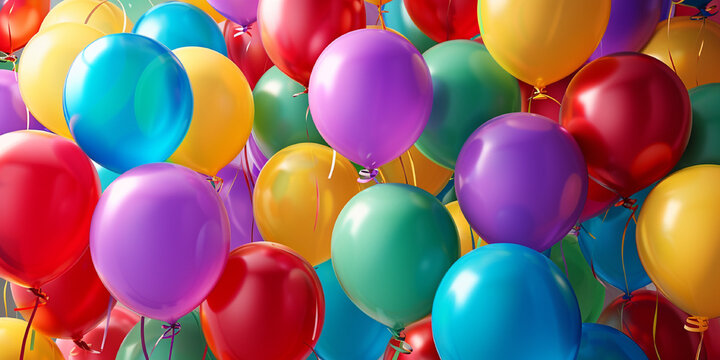 Background with the image of multicoloured balloons