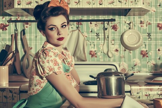 Housewife portrait retro style 1950