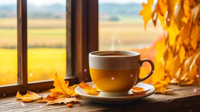 A cup of coffee in the morning for a better life. seamless looping 4k time-lapse animation video background