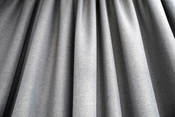 Background of gray fabric curtains