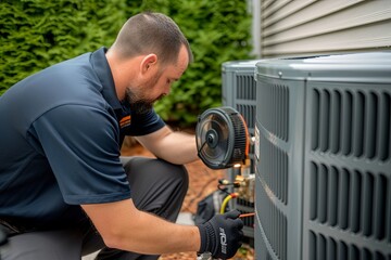 HVAC Technician Working
