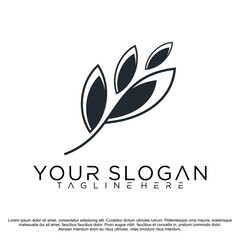 flower with floral line logo, icon vector illustrator 