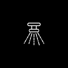 Sprinkler icon isolated on black background from farming and gardening collection.