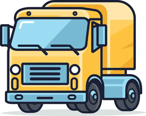 Vectorized Routes Commercial Vehicle Illustration Series Navigating Wheels Commercial Vehicle Vector Composition