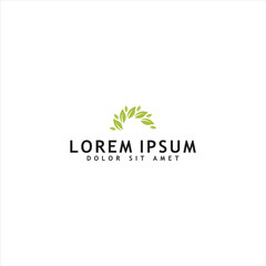 Green leaf logo design vector isolated on white background. eco organic logo design vector template.