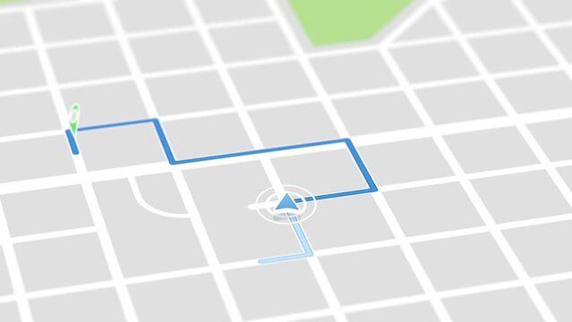 GPS map navigator with direction route. Seamless loop.