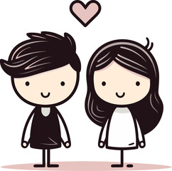 Vidly Illustrated Love Couple Vector Graphics Digital Romance Couple Vector Illustration