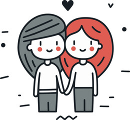 Obraz na płótnie Canvas Charming Couple Illustration in Vector Vector Love Journey Couple Moments