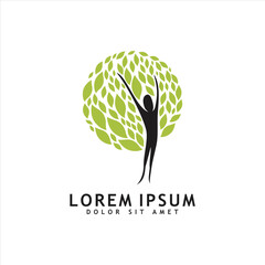 Green leaf logo design vector isolated on white background. eco organic logo design vector template.