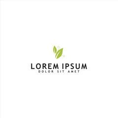 Fototapeta premium Green leaf logo design vector isolated on white background. eco organic logo design vector template.