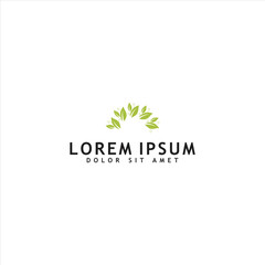 Green leaf logo design vector isolated on white background. eco organic logo design vector template.