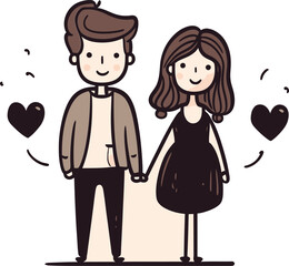 Obraz na płótnie Canvas Vectorized Romantic Fusion Couple Illustration Tender Couple Moments Vector Graphics