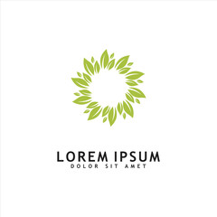 Green leaf logo design vector isolated on white background. eco organic logo design vector template.