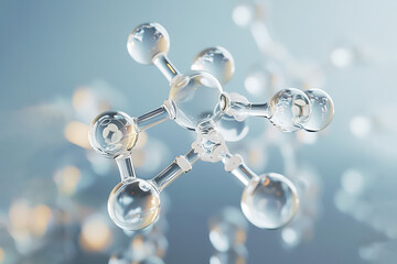 Amino acid, structural chemical formula view from a microscope - obrazy, fototapety, plakaty