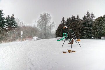 Winter in a city park