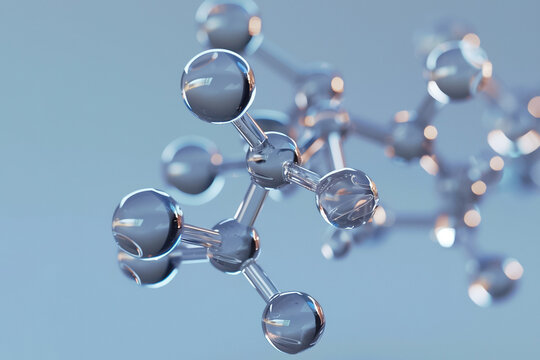 amino acid, structural chemical formula view from a microscope