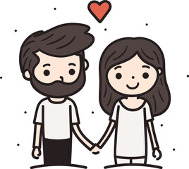 Obraz na płótnie Canvas Cartoon Romance Journey Illustrated Vectors Sweetheart Moments Vectorized Love Stories