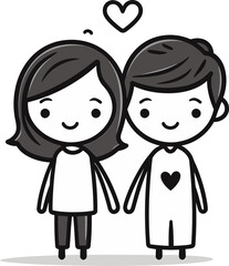 Obraz na płótnie Canvas Dynamic Couples in Vector Illustration Vidly Illustrated Love Couple Vector Graphics