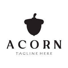 Simple Acorn logo design with leaves,oak leaves logo,isolated with vector illustration editing