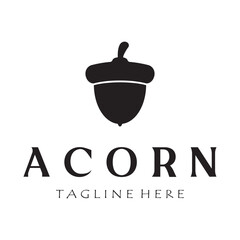 Simple Acorn logo design with leaves,oak leaves logo,isolated with vector illustration editing © Tomi43