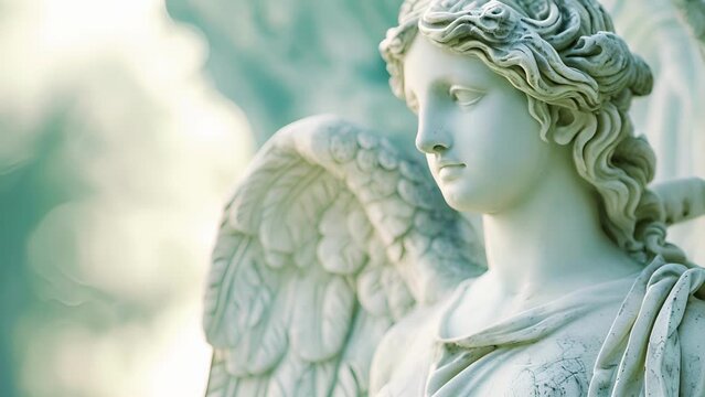 A serene angel with a peaceful demeanor Archangel Raphael embodies healing and compion often depicted with a caduceus and green robes.