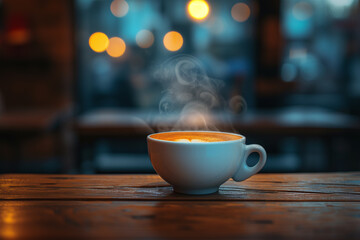 Steaming Cup of Hot Milk or Coffee 