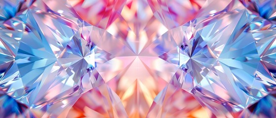 A geometric pink diamond pattern background, featuring both clear and colored diamonds in a harmonious, symmetric design. - obrazy, fototapety, plakaty