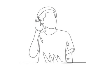 A man is listening to whispers