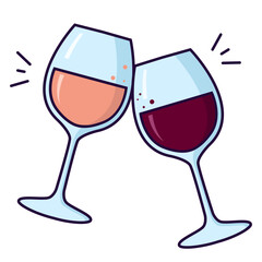 un verre de vin rosé et un verre de vin rouge
