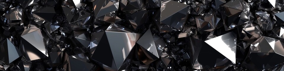Gleaming dark obsidian wall in 3D, with a crystal-clear sheen and precise edges, evoking a feeling of concealed secrets.