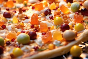 Scrumptious and Colorful Dessert Pizza with a Variety of Toppings