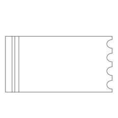 Fotobehang bannière noire en forme de ticket © Intrépide