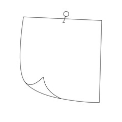 feuille accroch&eacute;e avec une punaise noire