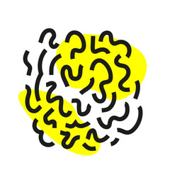 forme jaune et noire style memphis