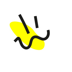 forme jaune et noire style memphis