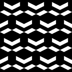 Seamless pattern. Parallelograms, chevrons ornament. Geometric backdrop. Quadrangular shapes, curves wallpaper. Ethnic motif. Simple background. Textile print, web design. Vector art.