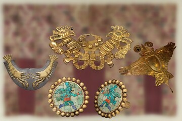 Beautiful gold objects of Inca craftsmanship
