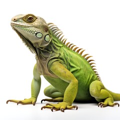 Obraz premium a iguana, studio light , isolated on white background