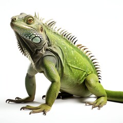 Fototapeta premium a iguana, studio light , isolated on white background