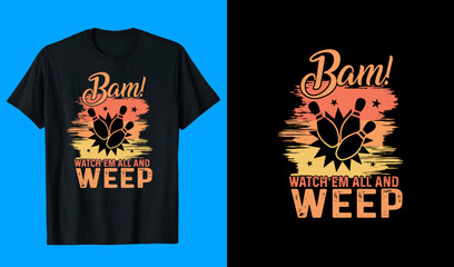 Funny Bowling Typography T-shirt design