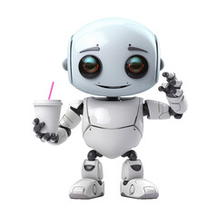 Cute robot kids cute promotion food with isolated transparant background
