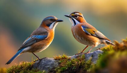 Fototapeta premium Untamed Beauty: Animals and Birds in the Wild, Enjoying the Great Views of Nature's Canvas in Harmony