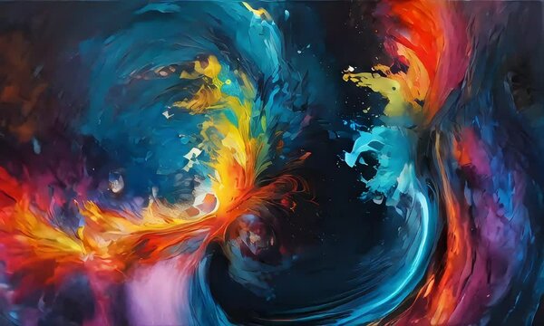Ethereal Undertow: Swirling Palette Beneath Dark Waters