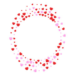 Violet Heart Background White Vector. Folded Texture Confetti. Pink Sweetheart Backdrop. Tender Confetti Valentine Pattern. Red Congratulation Frame.