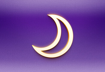 Obraz na płótnie Canvas 3D white glowing logo design of sun weather sign on gradient purple color.