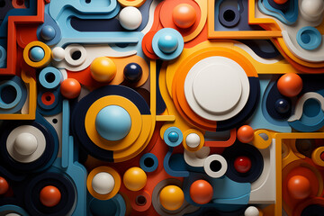 Obraz premium Orbital Swirls and Spheres Abstract