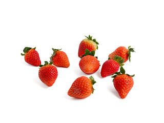 Strawberries on a white background. Strawberries close up.