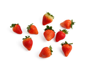 Strawberries on a white background. Strawberries close up.