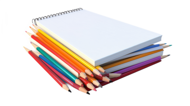 Pencil and Paper. Isolated on a white background png like - Powered by Adobe