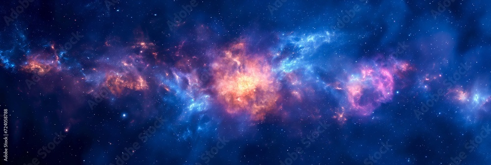 Wall mural beautiful outer space background with colorful nebula - ai generated